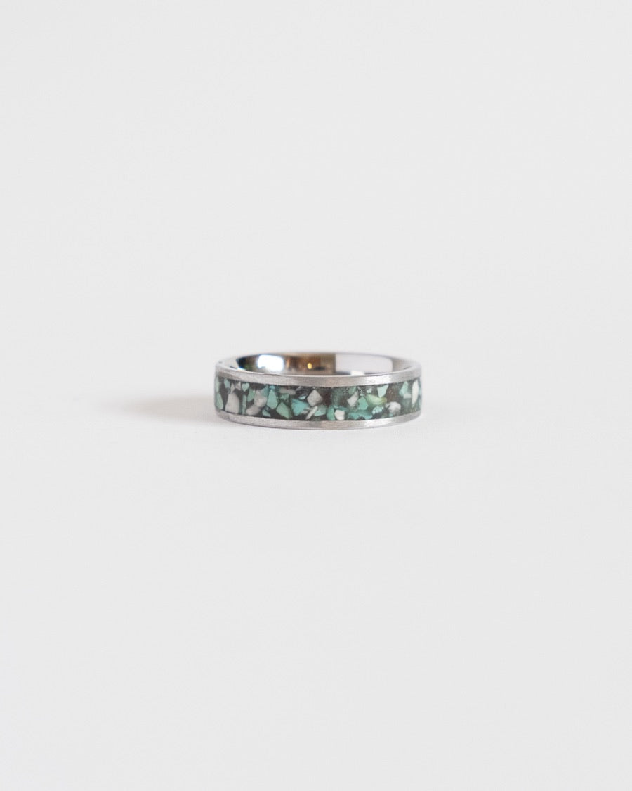Turquoise - Stainless Steel Inlay Ring