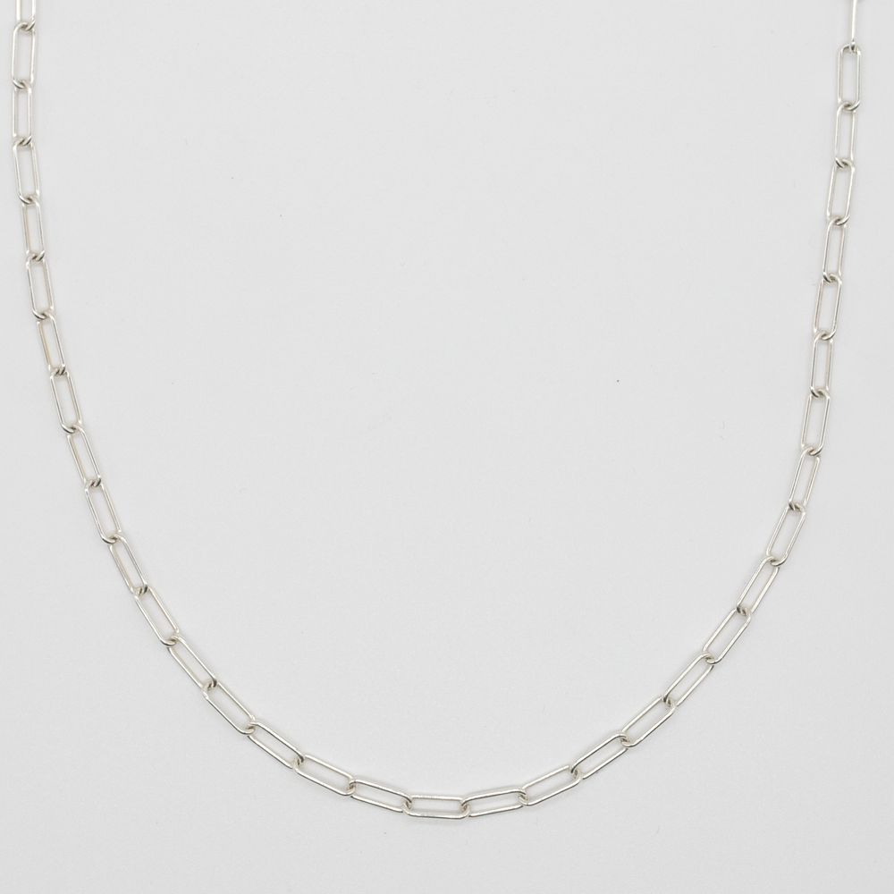 Silver Paperclip Necklace Chain