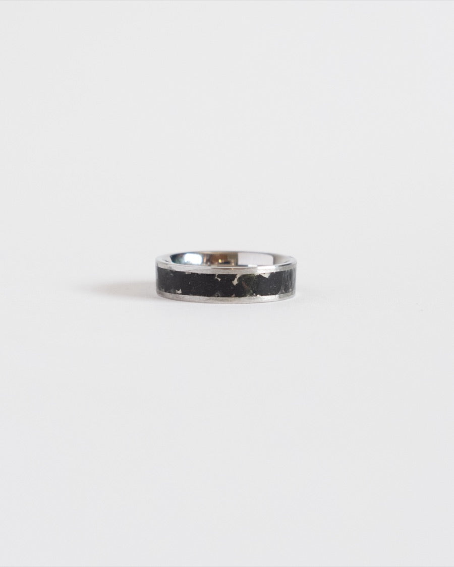 Obsidian - Stainless Steel Inlay Ring