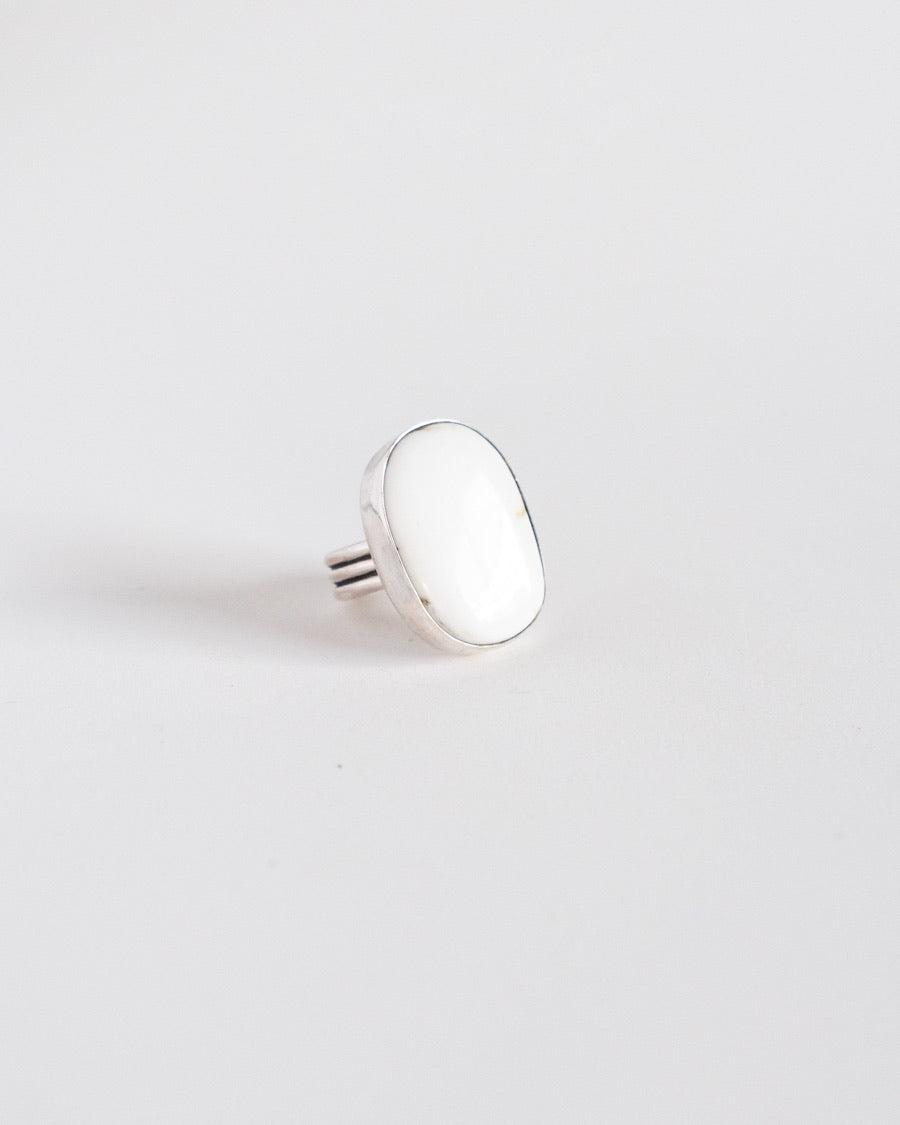 White Buffalo Turquoise Ring