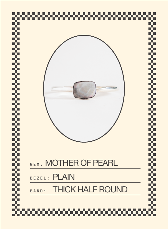 Mother Of Pearl Bracelet (Thick Half Round) — spec